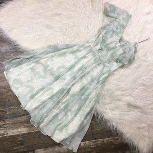 NEW DRESS THE POPULATION Claudia Floral Ruffle Mid